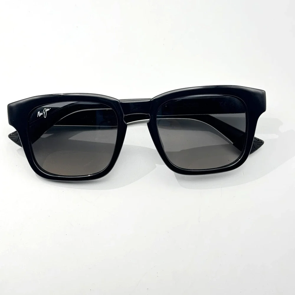 Maui Jim Sunglasses Maluhia STG-SG MJ643-14 Black Square Frame Gray Polarized